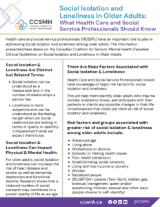 Image of the Social Isolation and Loneliness infosheet image of resource