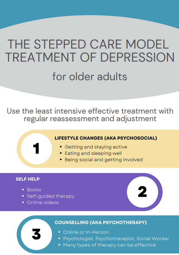 Stepped Care Model Infographic with French note - Aug 2025