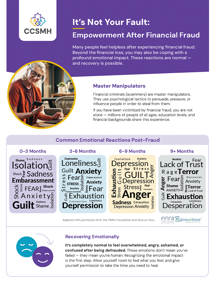 preview of the infosheet for financial fraud and empowerment after financial fraud